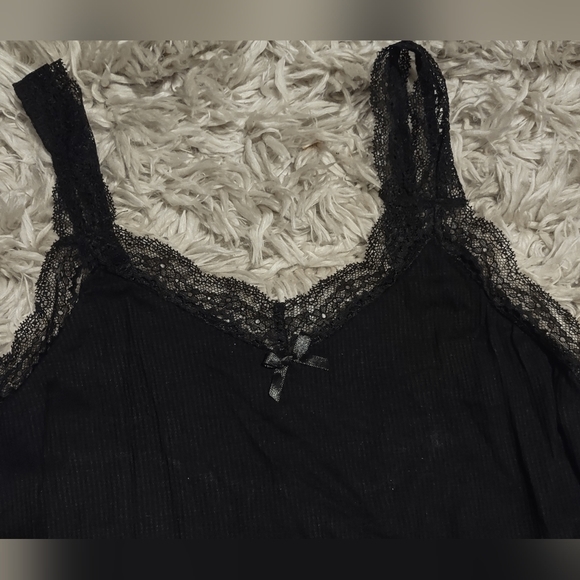 Ribbed 2 Piece Black Pajama Set Size Small - Picture 4 of 10